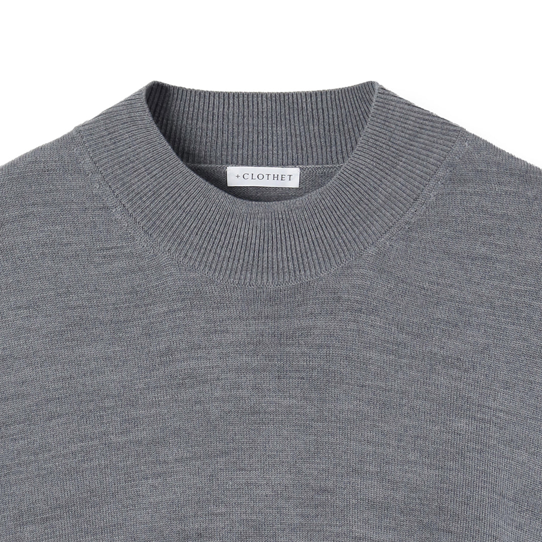 TECHWOOL🄬 Mock Neck Knit Color: Medium Gray