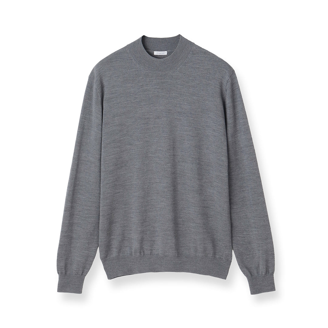 TECHWOOL🄬 Mock Neck Knit Color: Medium Gray