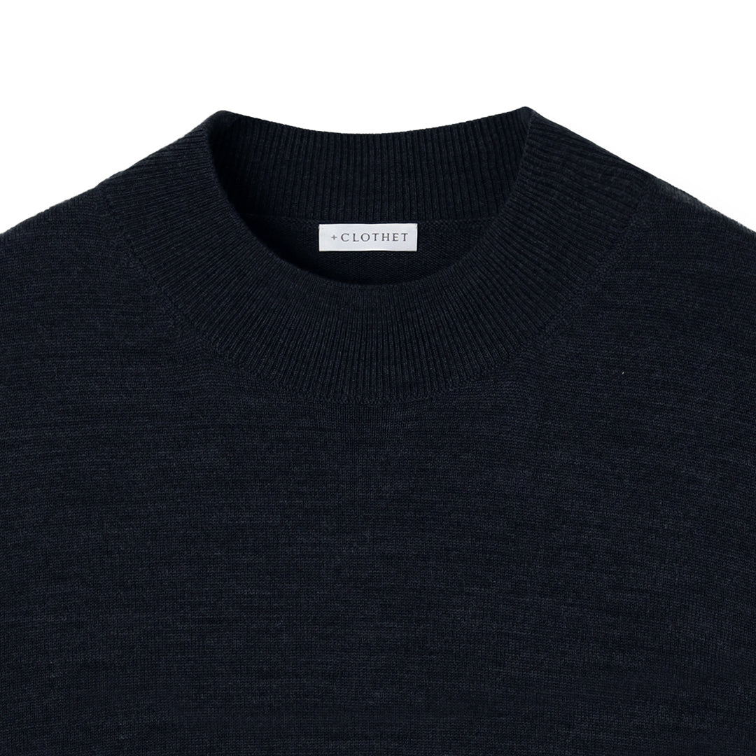 TECHWOOL🄬 Mock Neck Knit Color: Navy