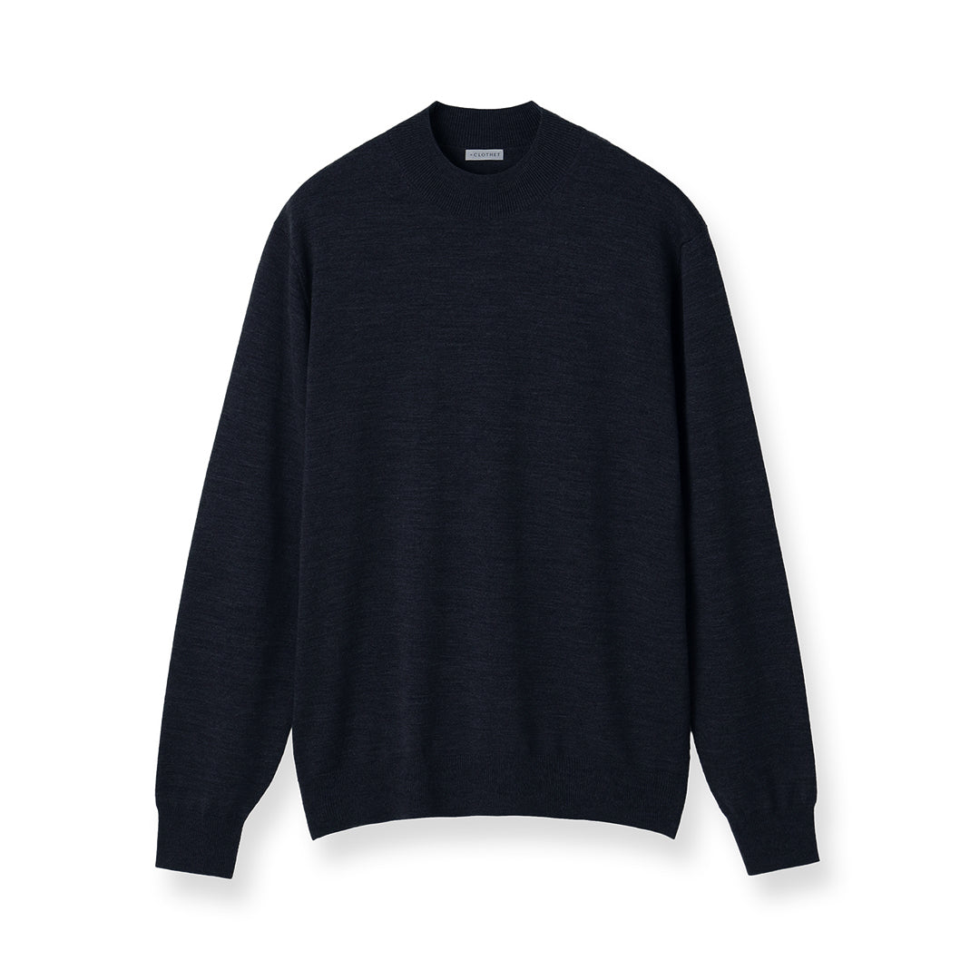 TECHWOOL🄬 Mock Neck Knit Color: Navy