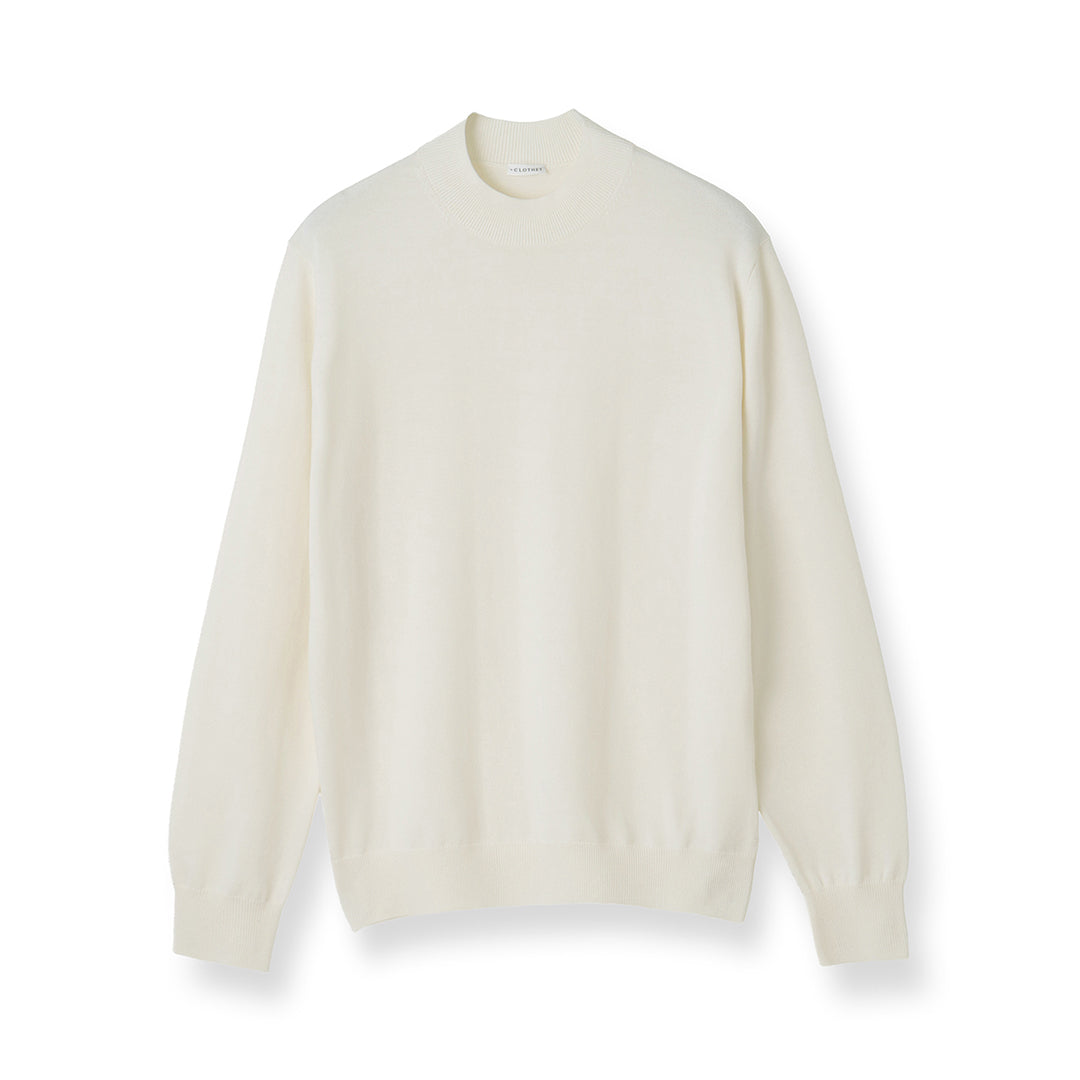 TECHWOOL🄬 Mock Neck Knit Color: Off White