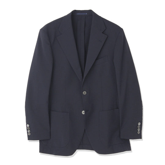 Seersucker Tailored Jacket Color: Deep Navy