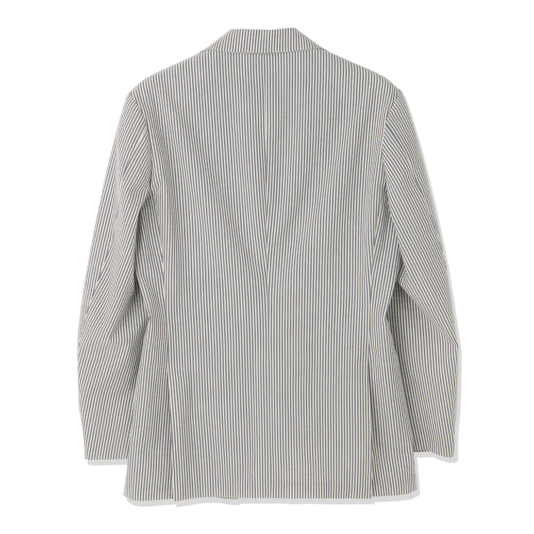 Seersucker Tailored Jacket Color: Navy Stripe
