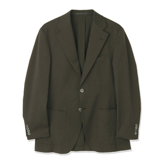 Seersucker Tailored Jacket Color: Olive