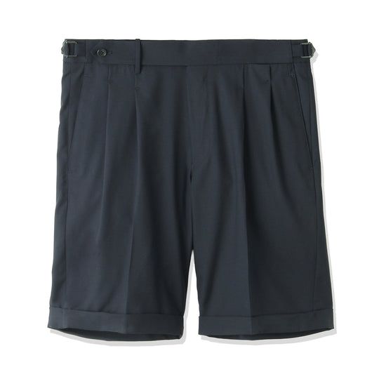Tropical Two Pleats Short Pants Color: Navy