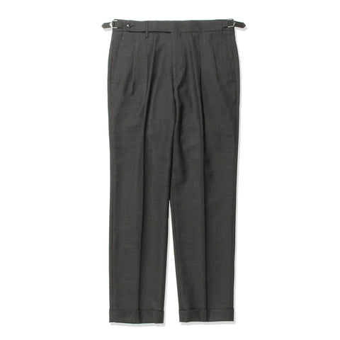 Twill Two Pleats Trousers Color: Charcoal