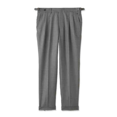 Twill Two Pleats Trousers Color: Light Gray