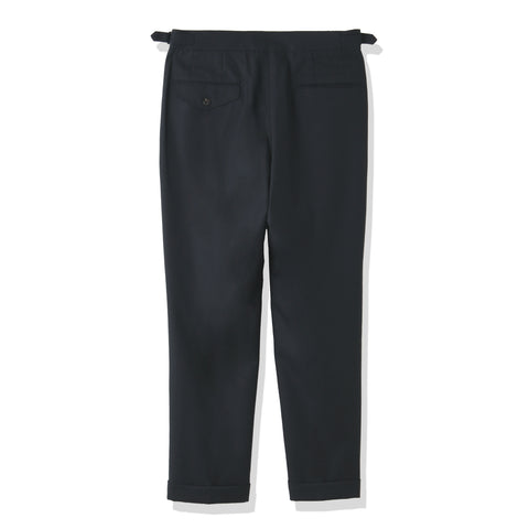 Twill Two Pleats Trousers Color: Navy