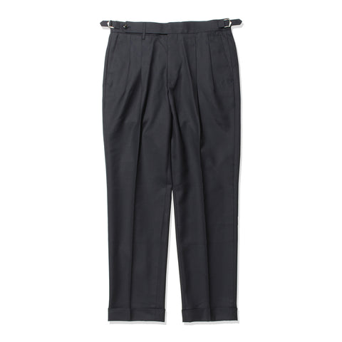 Twill Two Pleats Trousers Color: Navy