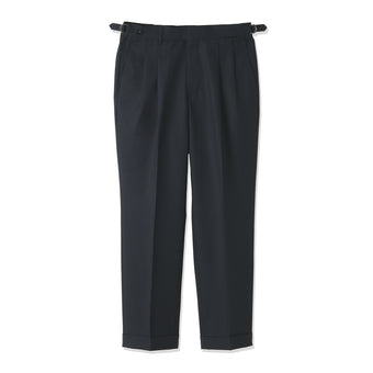 Twill Two Pleats Trousers Color: Navy