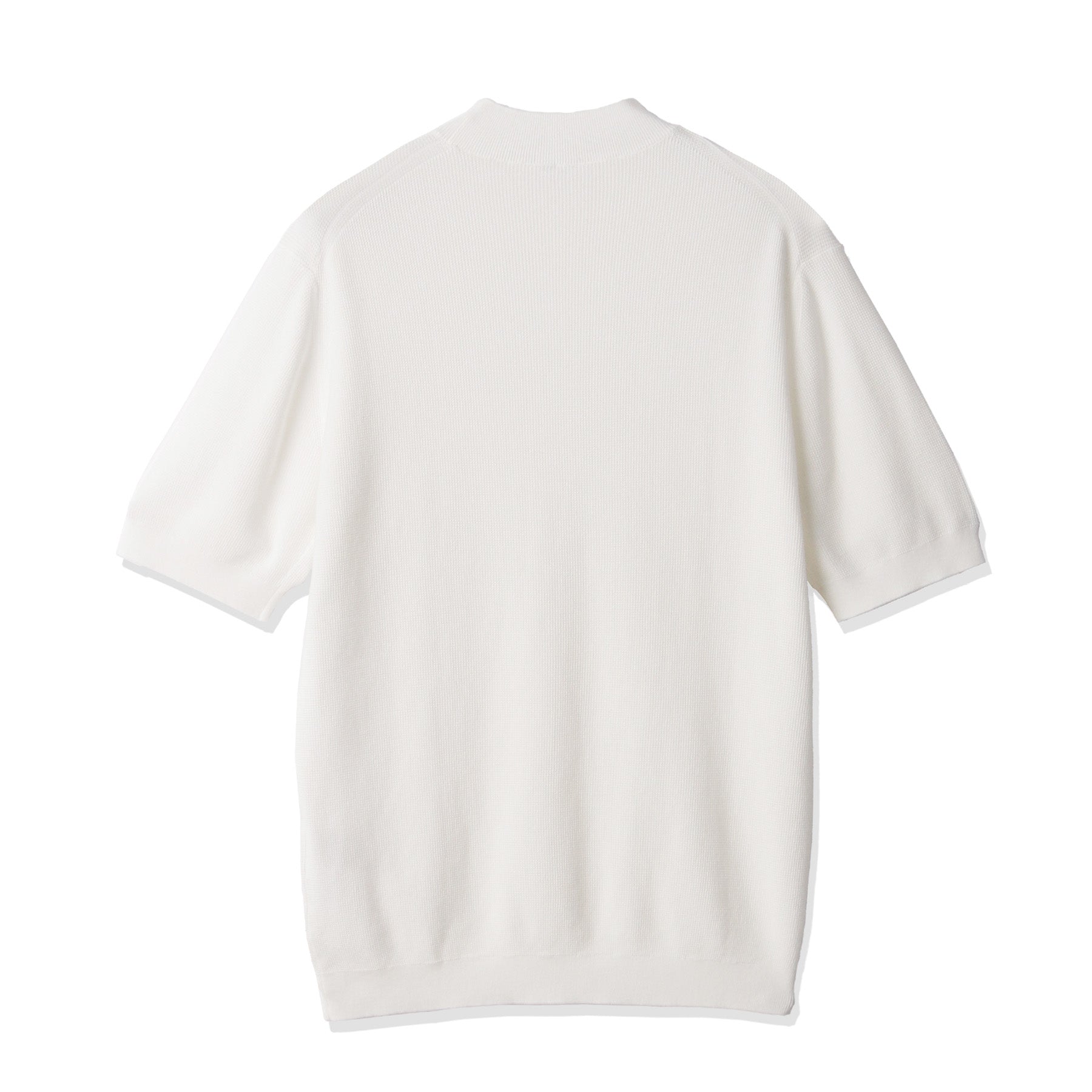 スビンプラチナム ミニサーマルモックネックニットTシャツ ホワイト