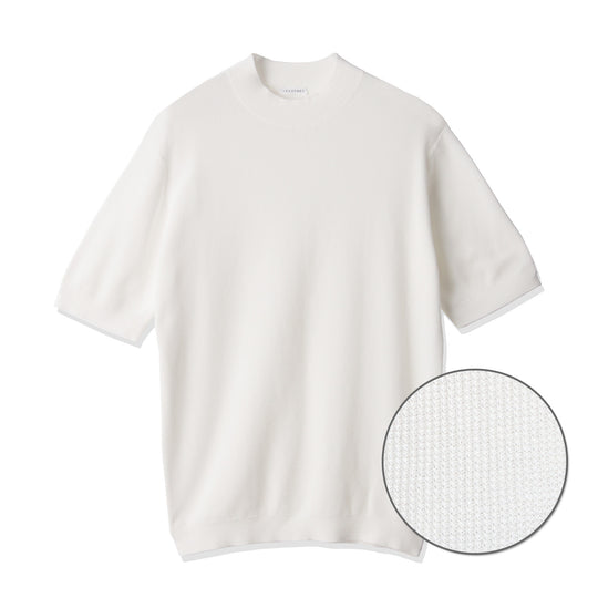 Mini Thermal Mock Neck Knit T-shirt Color: White
