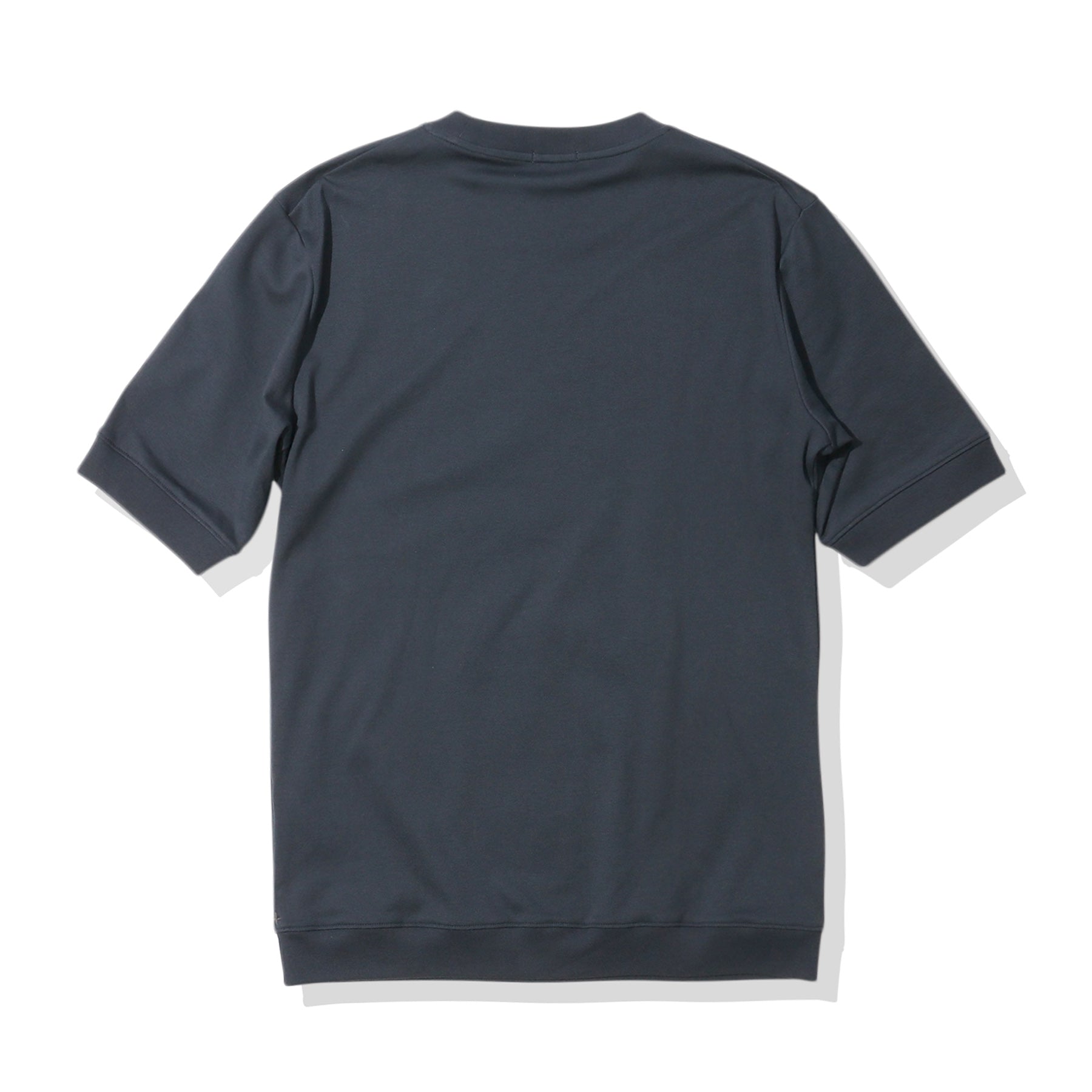 Tailored Ribbed Hem T-shirt Color: Navy