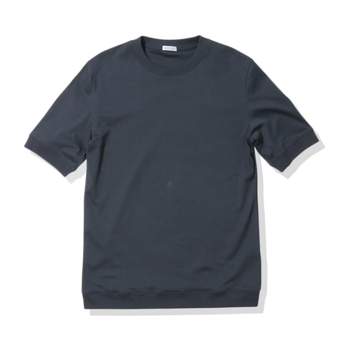 Ribbed Hem Tailored T-shirt Color: Navy