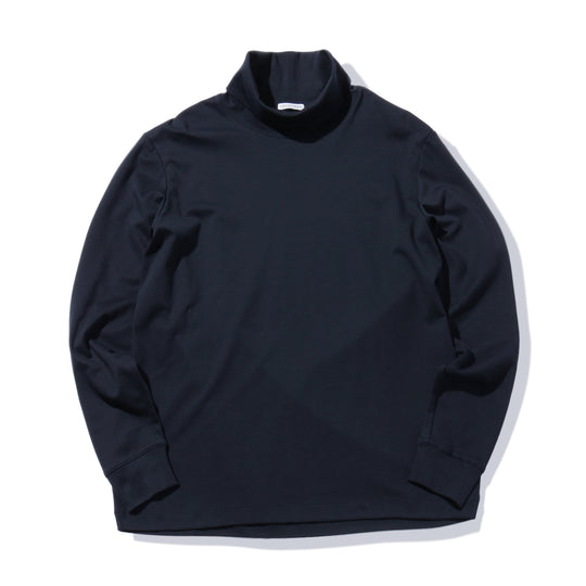 Tailored Turtleneck Long Sleeve T-shirt Color: Navy