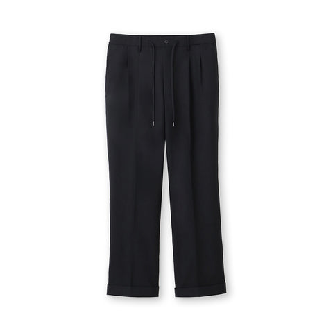 Twill Semi Wide Easy Trousers Color: Black