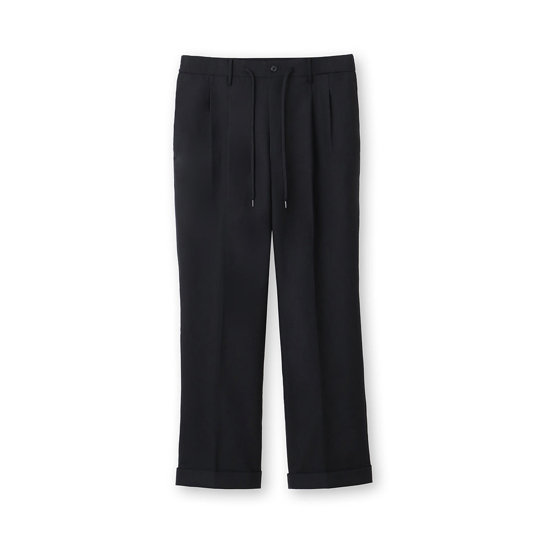 Twill Semi Wide Easy Trousers Color: Black