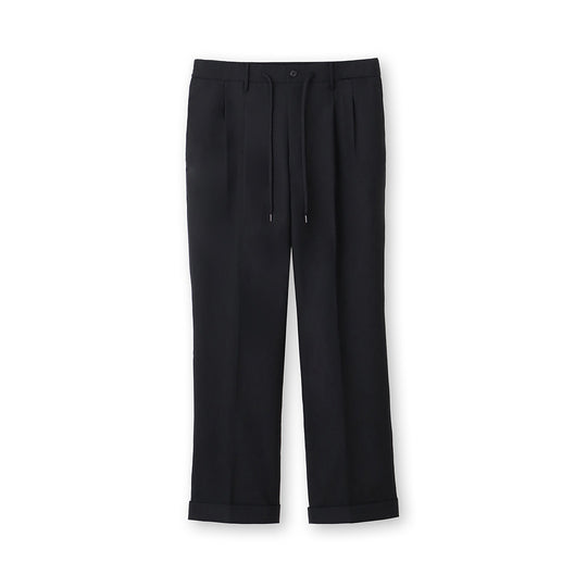 Twill Semi Wide Easy Trousers Color: Black