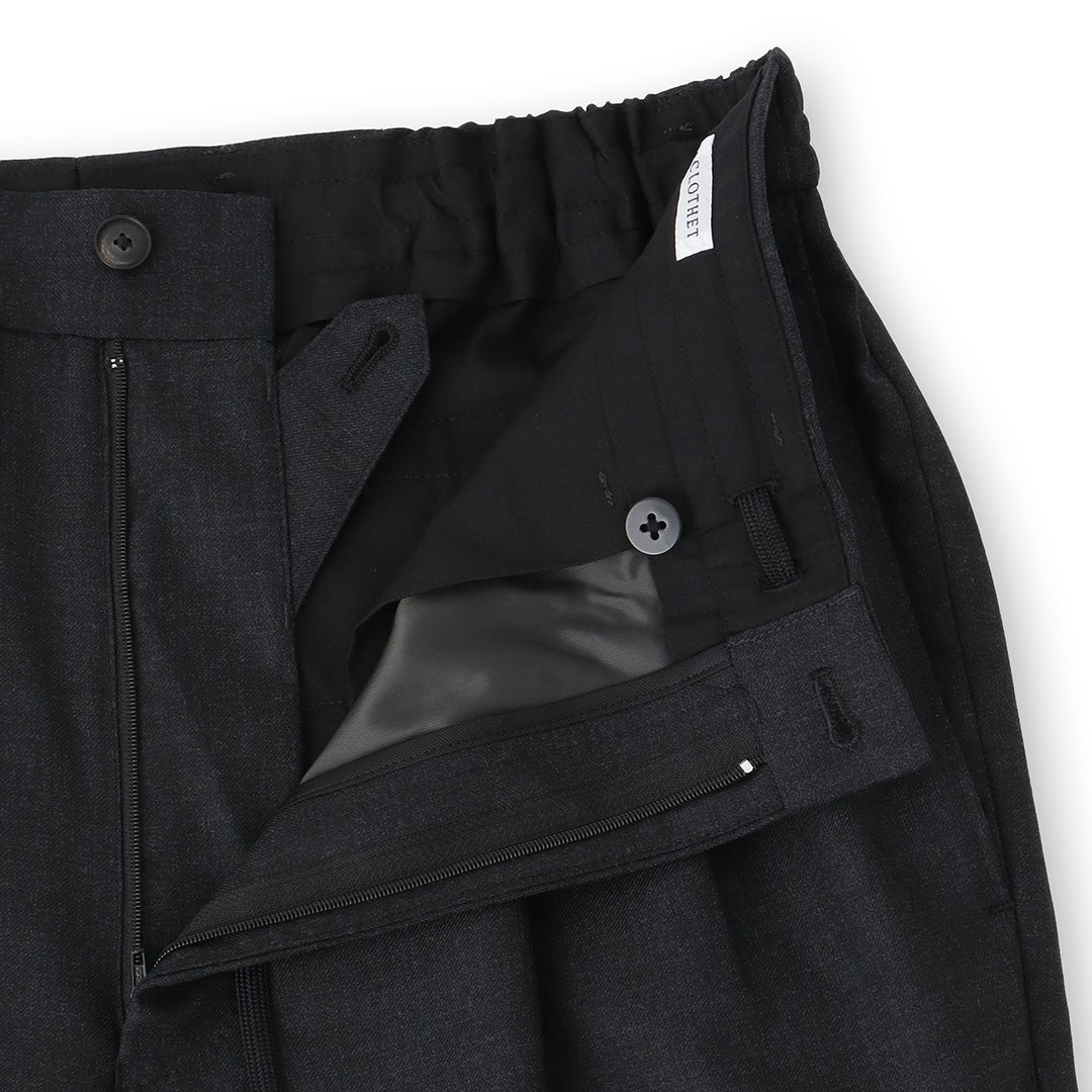 Twill Semi Wide Easy Trousers Color: Charcoal