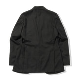 テックウール ®ツイル テーラードジャケットチャコールの背面を写した商品画像
