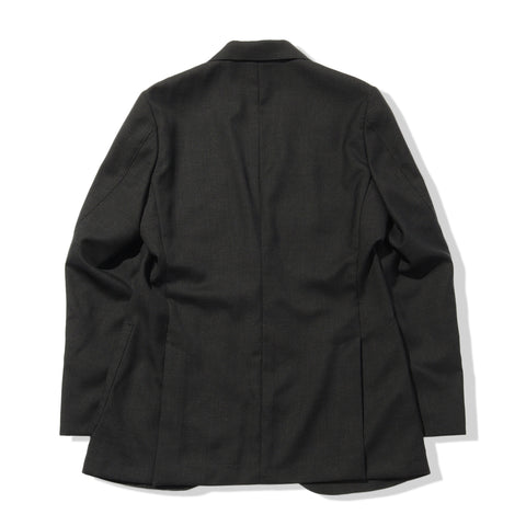 テックウール ®ツイル テーラードジャケットチャコールの背面を写した商品画像