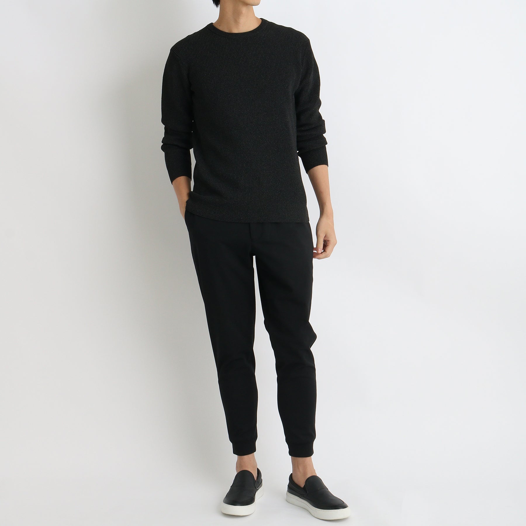 テックウールツーウェイストレッチ ジョガーパンツ ブラック