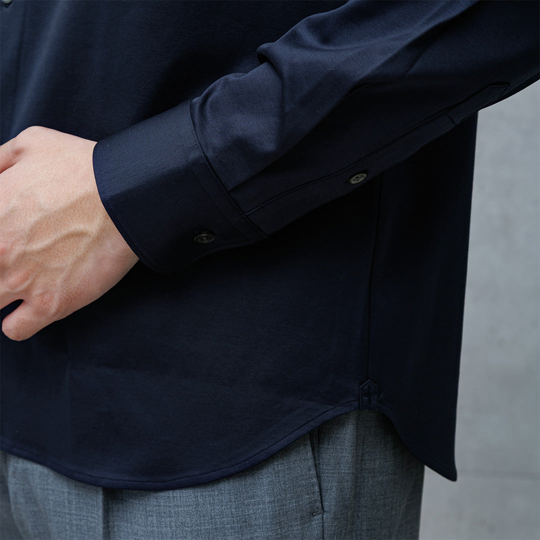GIZA45 Horizontal Collar Shirt: Navy