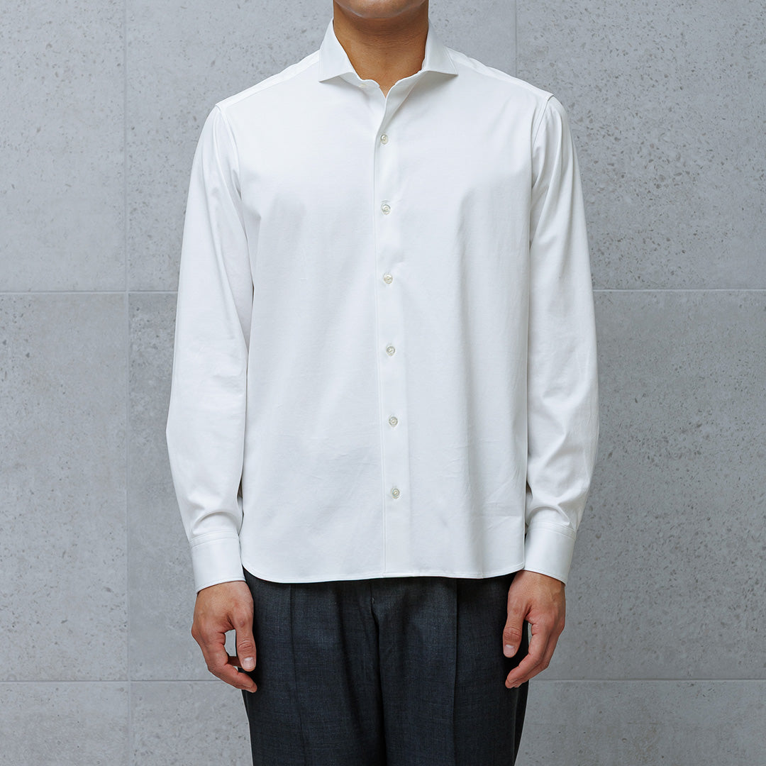 GIZA45 Horizontal Collar Shirt: White