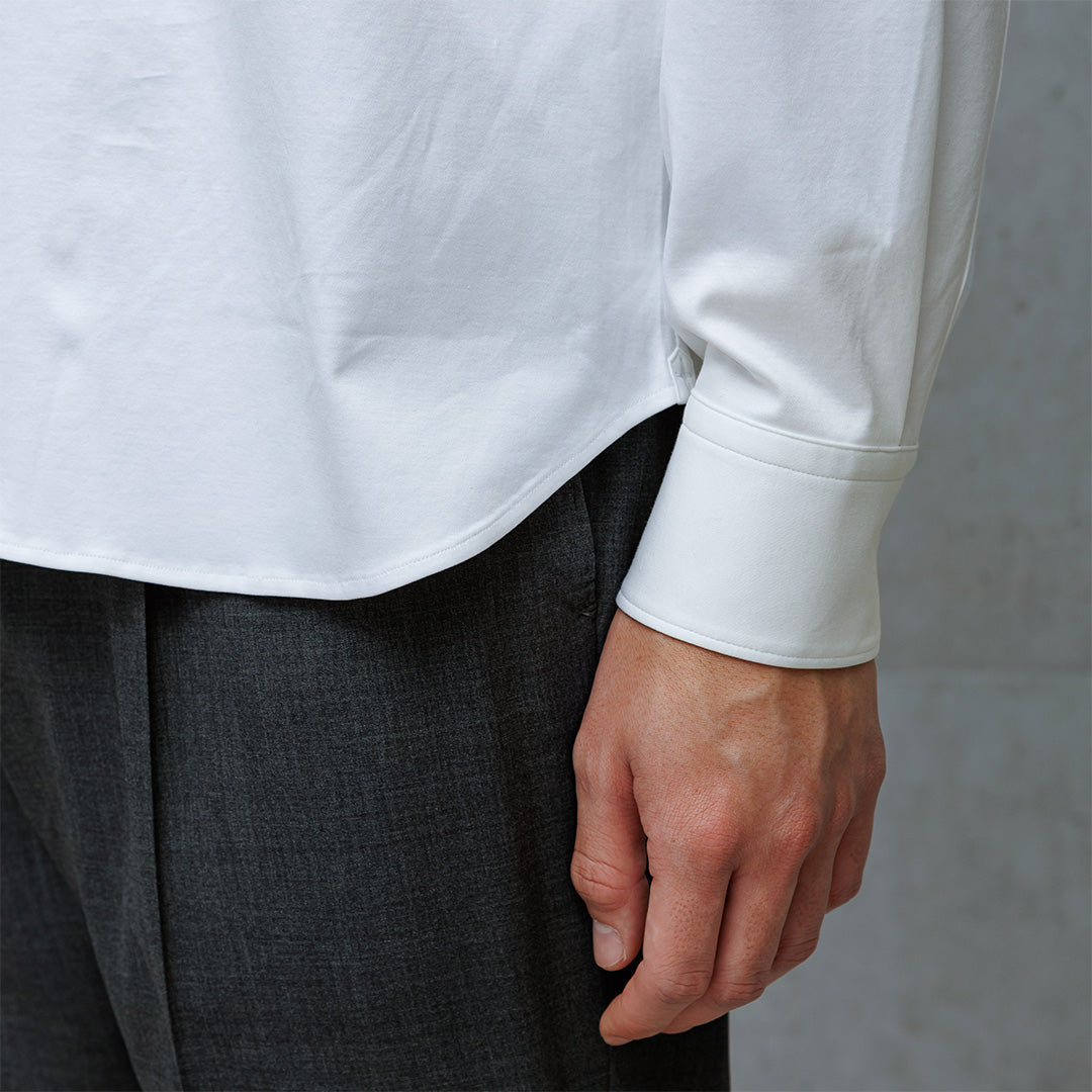 GIZA45 Horizontal Collar Shirt: White