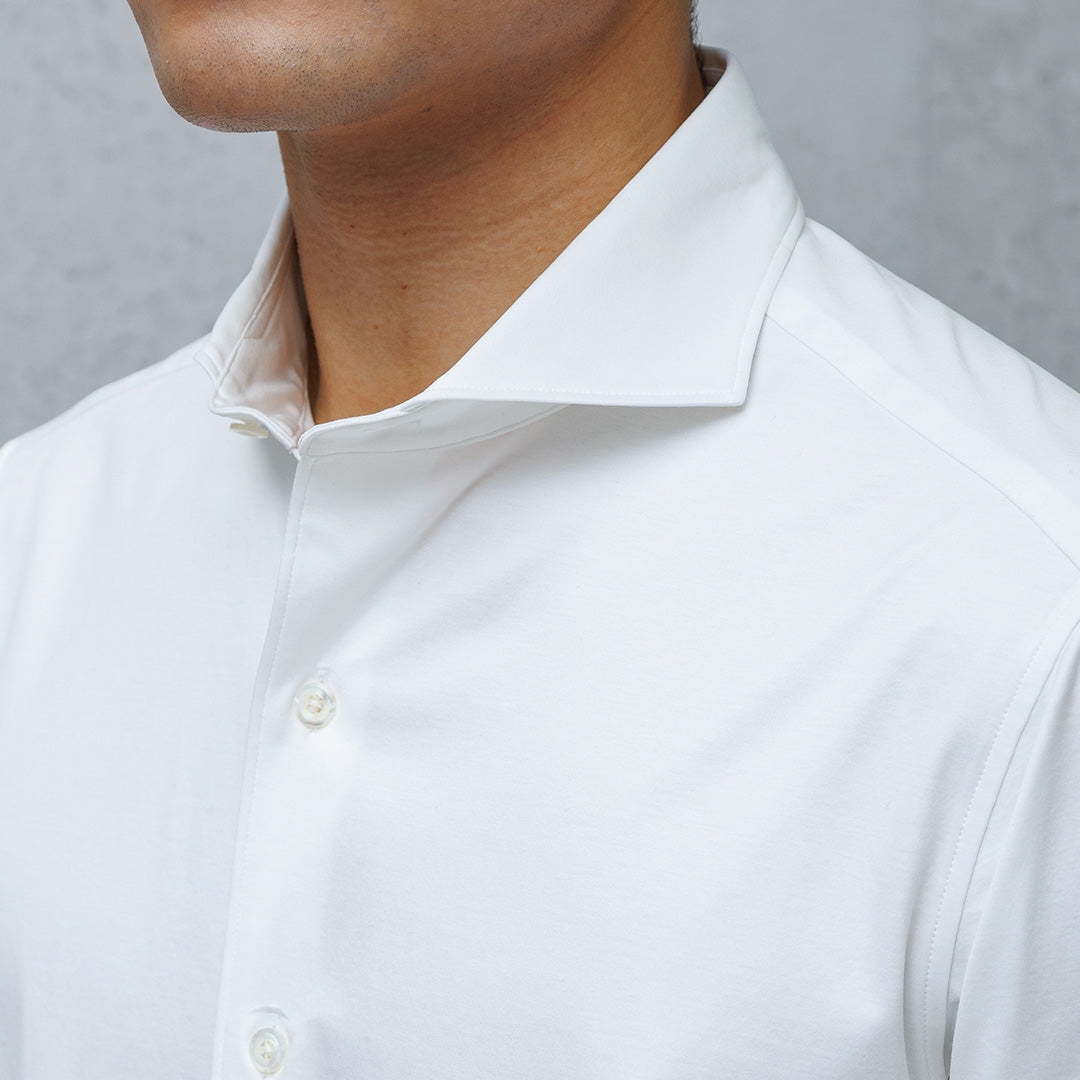 GIZA45 Horizontal Collar Shirt: White