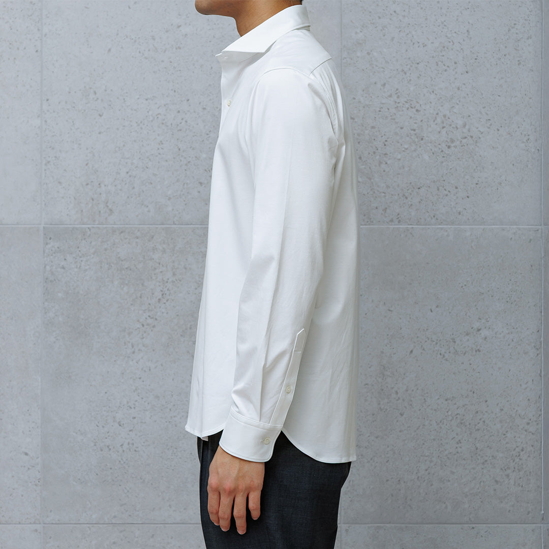 GIZA45 Horizontal Collar Shirt: White