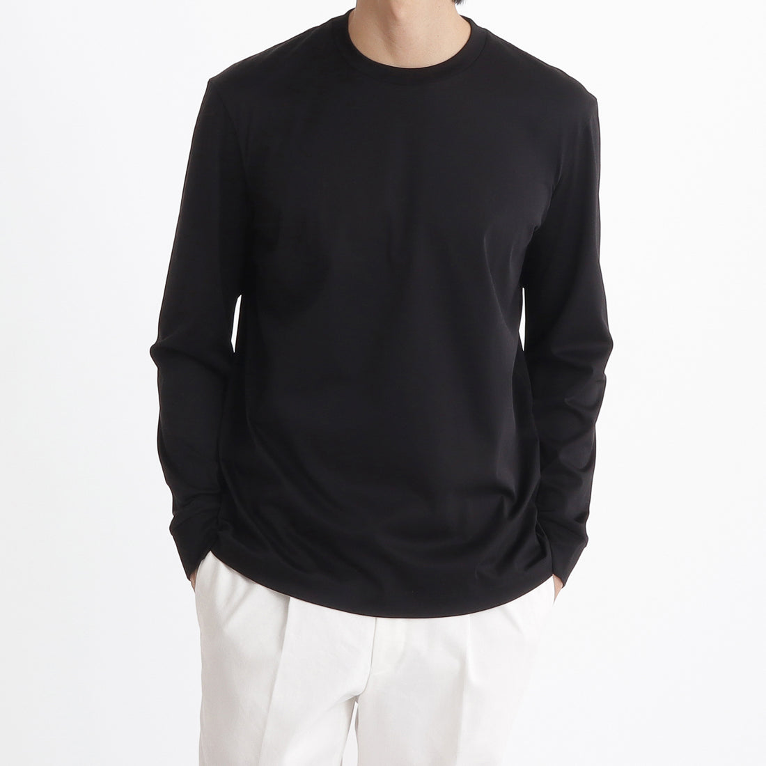 GIZA45ロングスリーブドレスTシャツ ブラック | ＋CLOTHET ONLINE