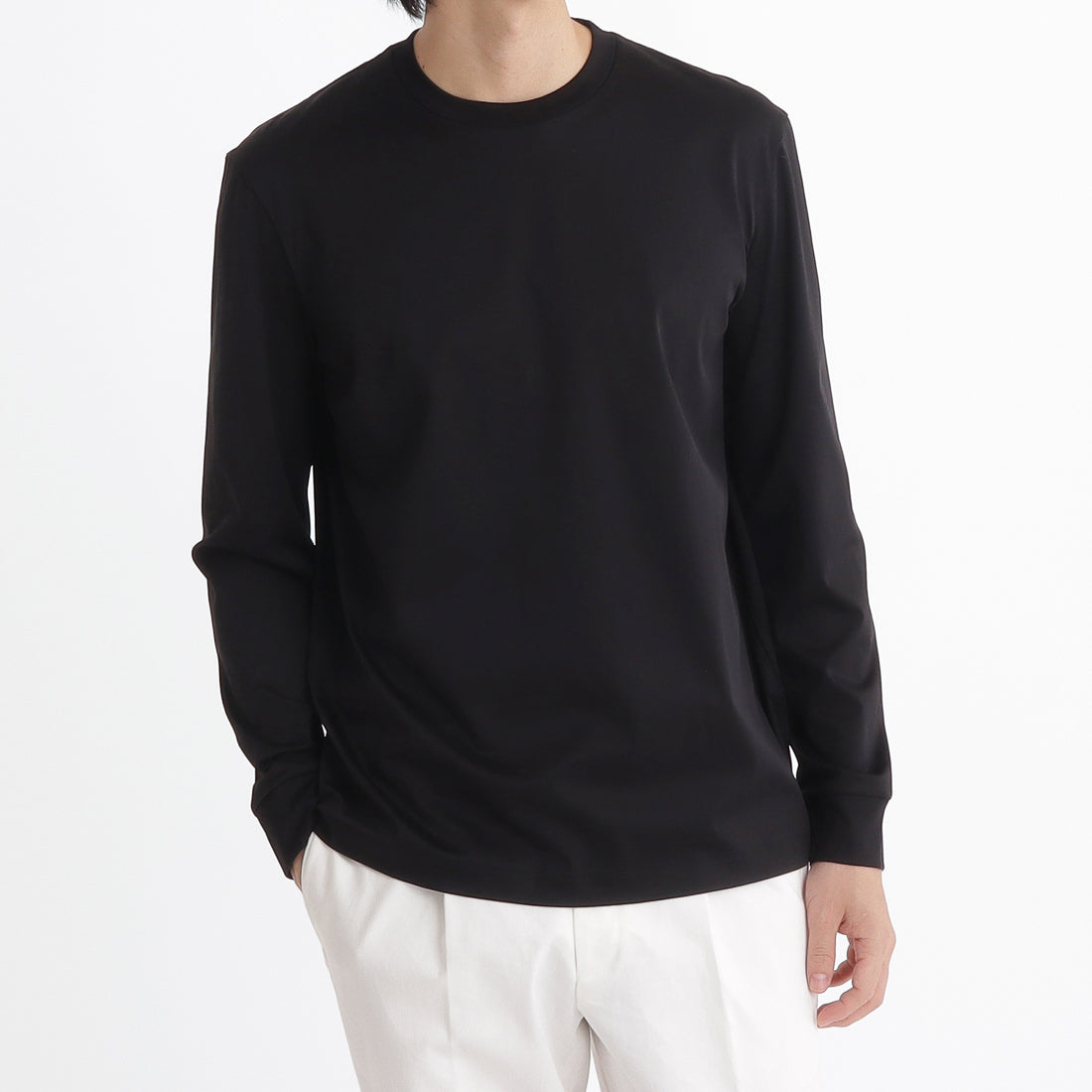 GIZA45ロングスリーブドレスTシャツ ブラック | ＋CLOTHET ONLINE