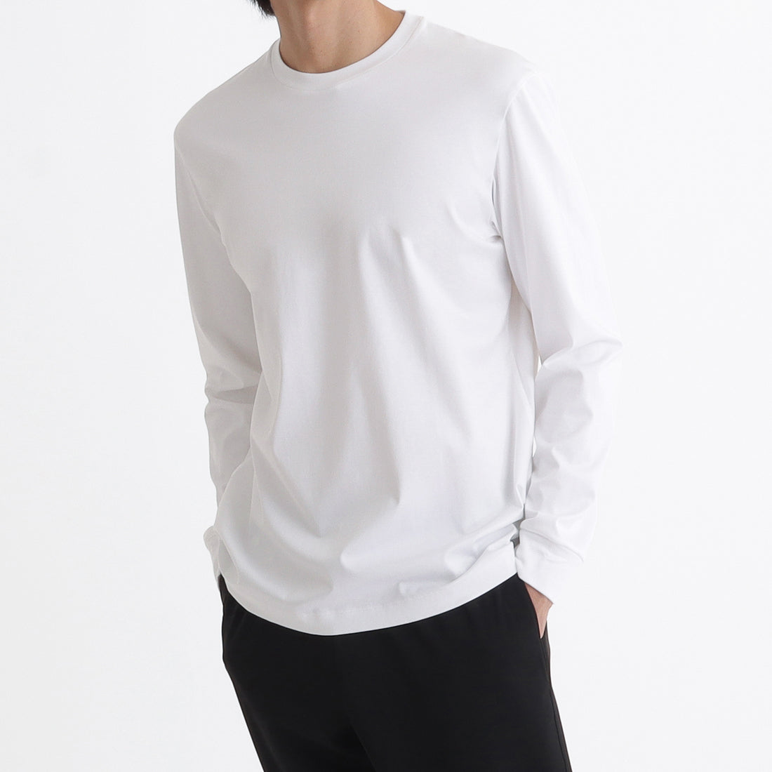 GIZA45ロングスリーブドレスTシャツ ホワイト | ＋CLOTHET ONLINE