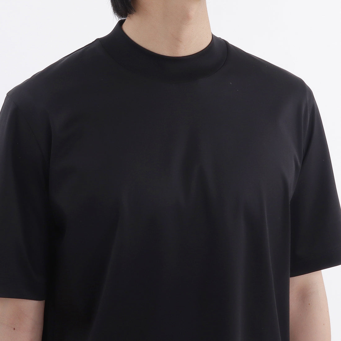 GIZA45 モックネックドレスTシャツ ブラック | ＋CLOTHET ONLINE