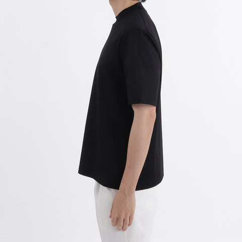 GIZA45 Mock Neck Dress T-shirt Color: Black