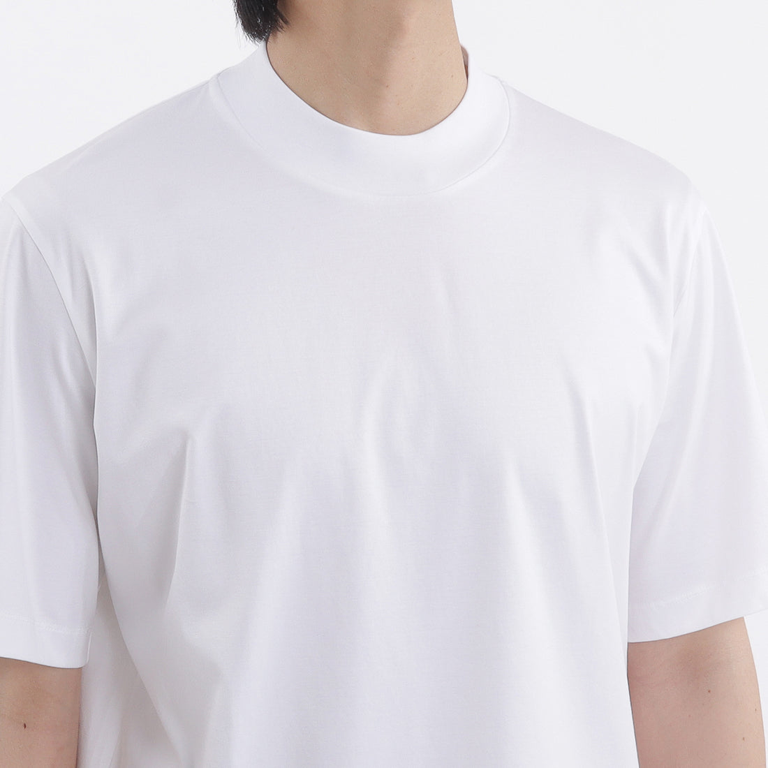 GIZA45 モックネックドレスTシャツ ホワイト | ＋CLOTHET ONLINE