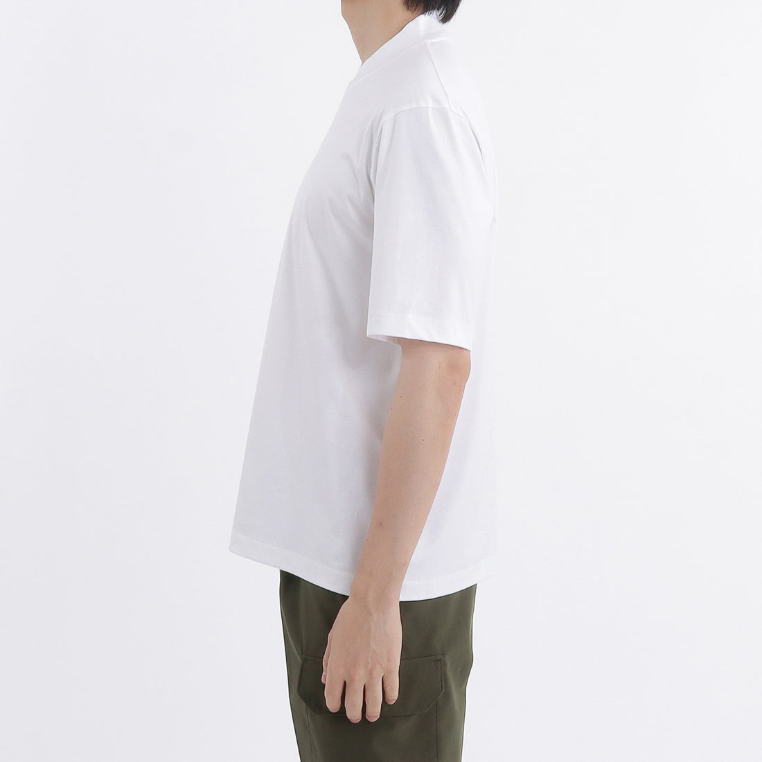 GIZA45 モックネックドレスTシャツ ホワイト | ＋CLOTHET ONLINE