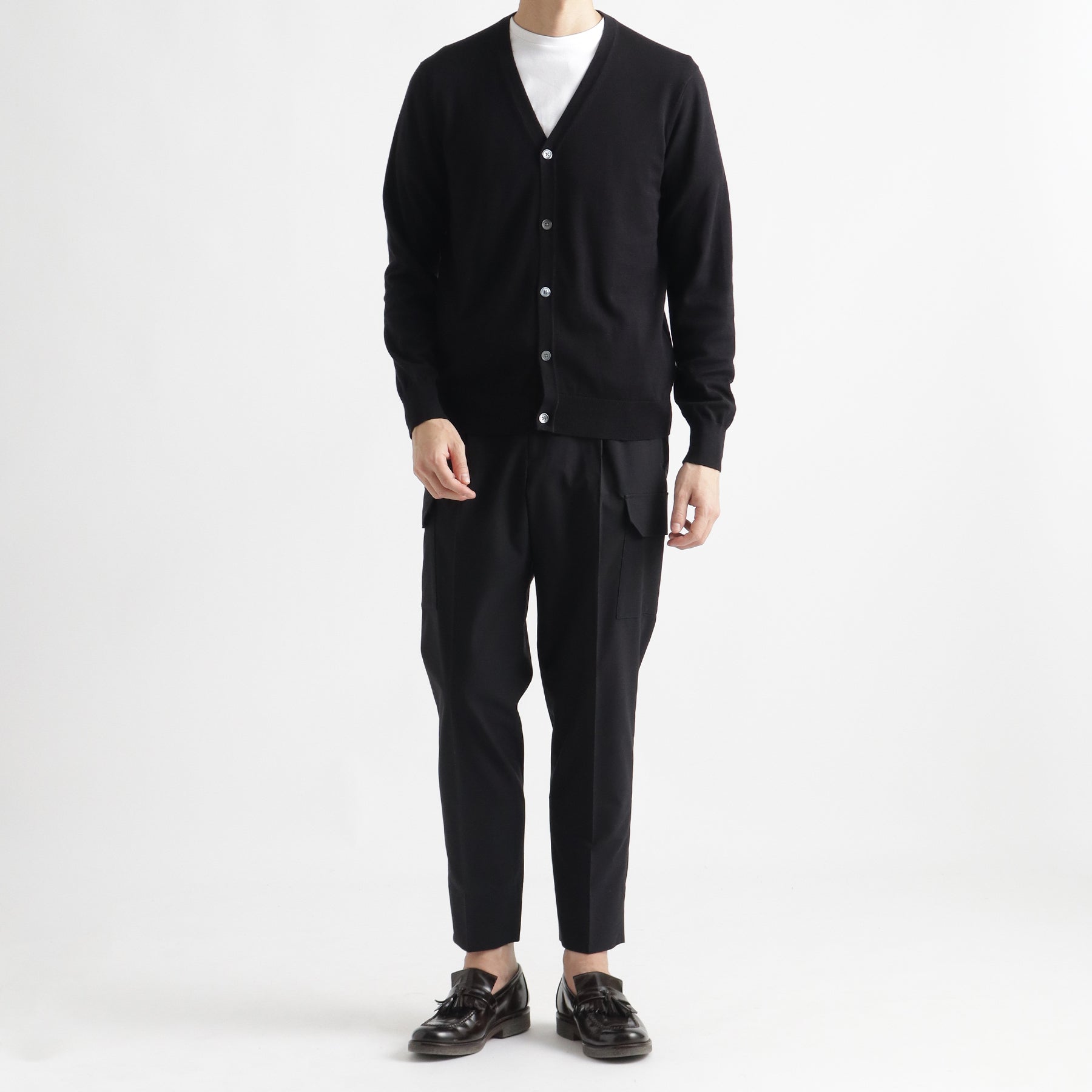 ハイツイストコットンパナマ カーゴトラウザー ブラック | ＋CLOTHET