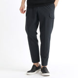 High Twist Cotton Panama Cargo Trousers Color: Navy