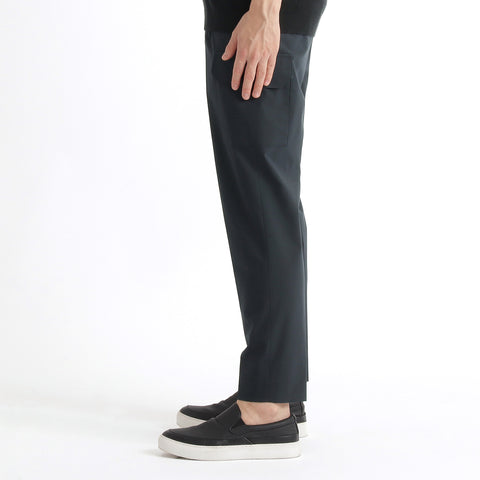 High Twist Cotton Panama Cargo Trousers Color: Navy