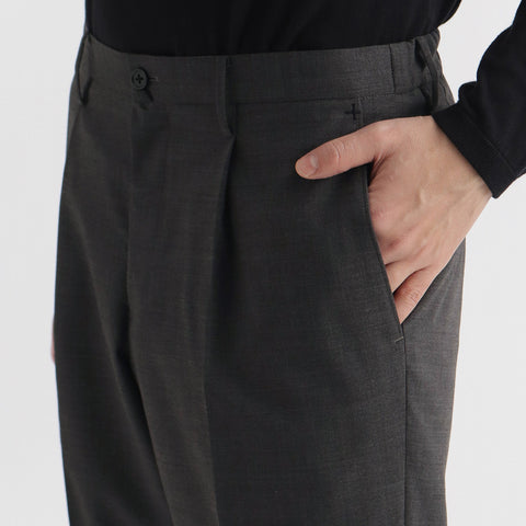 【THE LIMITED EDITION】P/W Tropical One Pleats Trousers Color: Charcoal