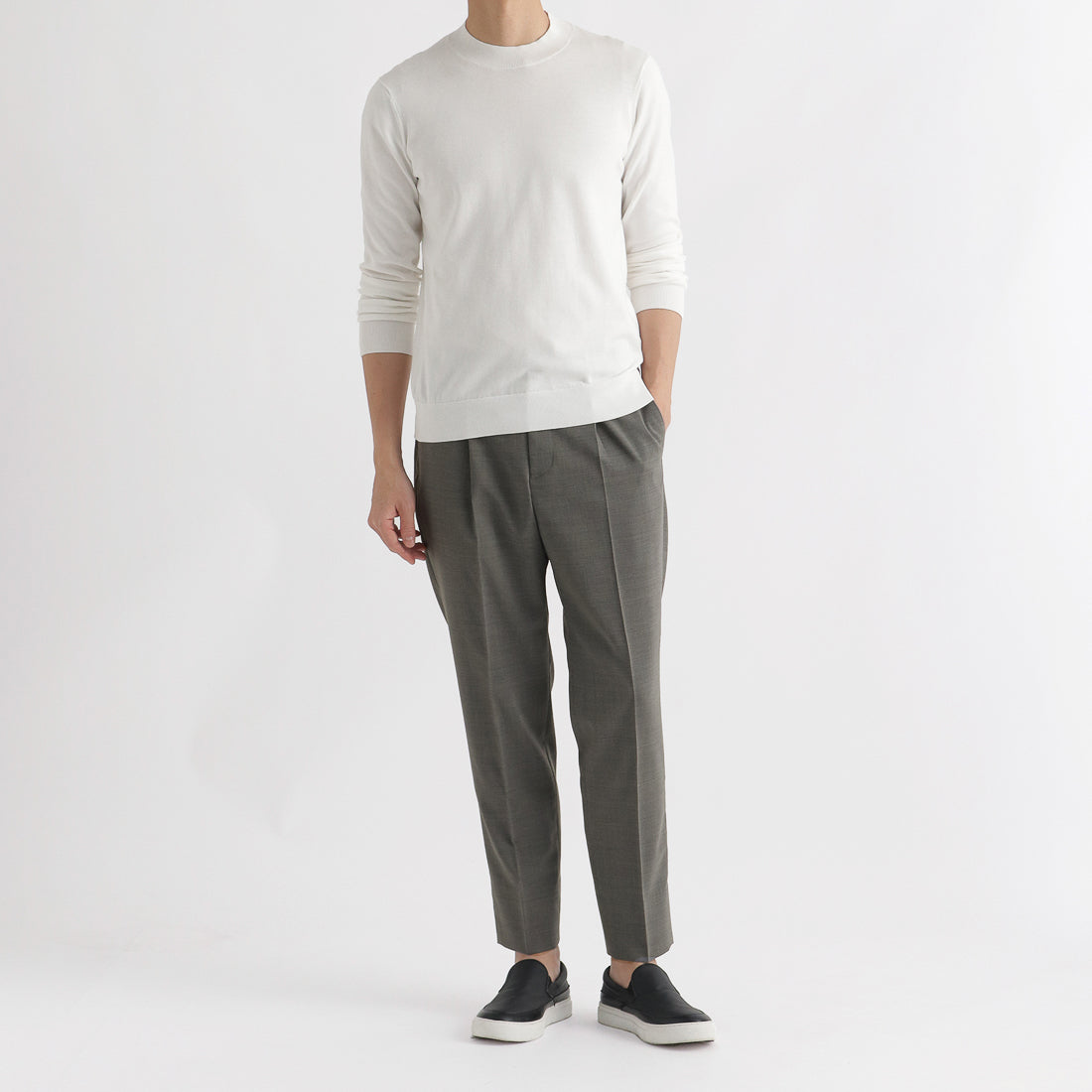 P/Wトロピカル ワンプリーツトラウザー チャコール | ＋CLOTHET ONLINE