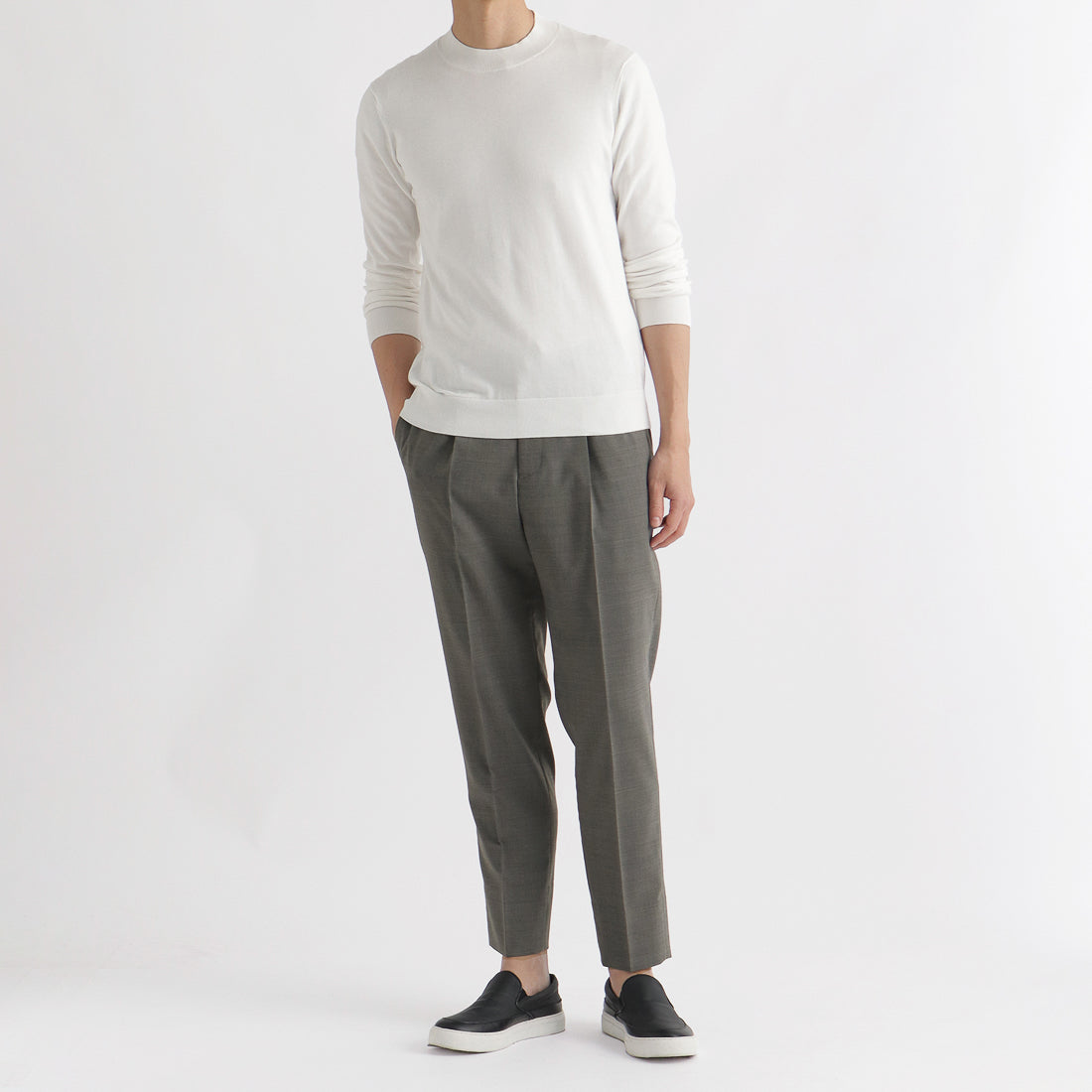P/Wトロピカル ワンプリーツトラウザー チャコール | ＋CLOTHET ONLINE