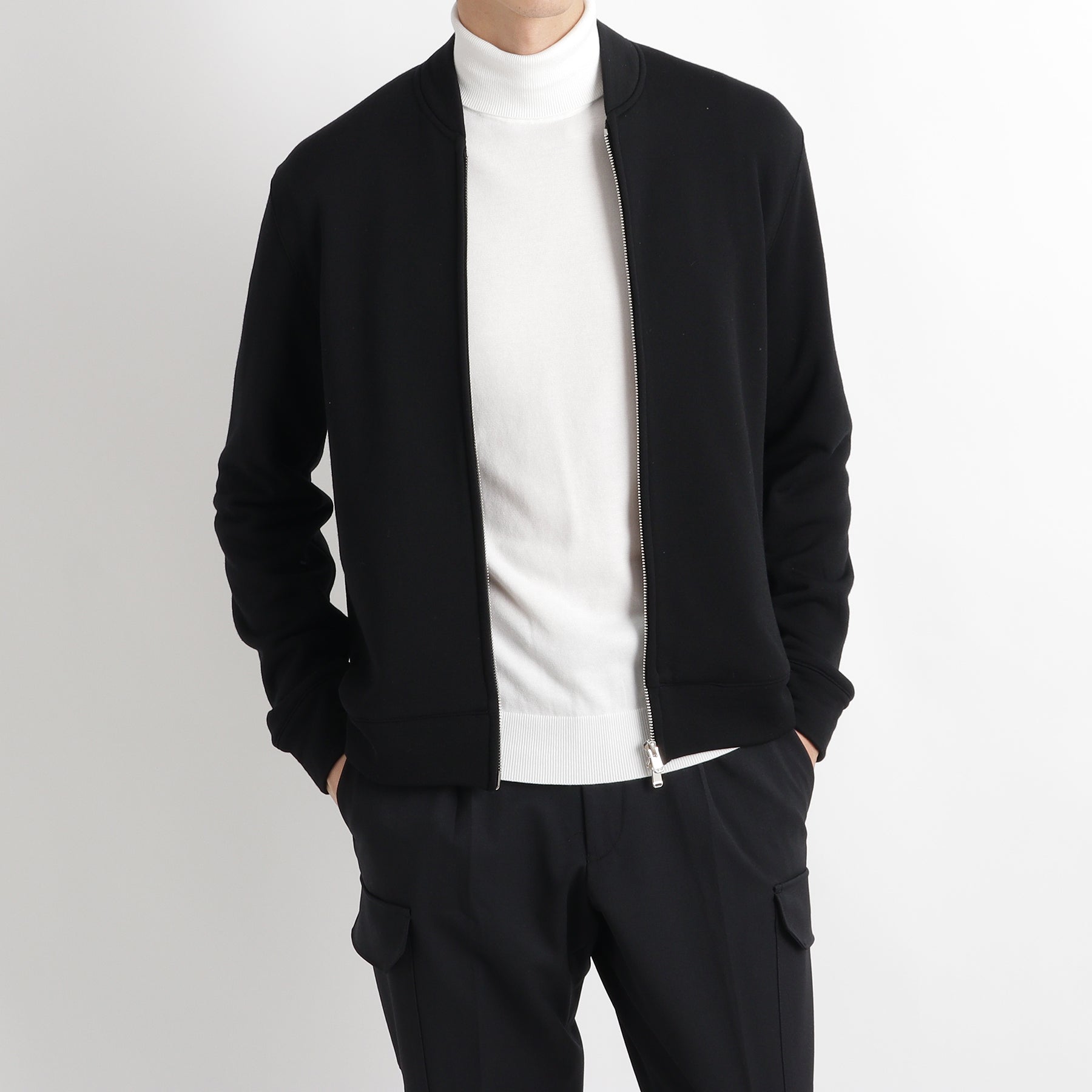 Wool Zip-up Blouson Color: Black – ＋CLOTHET ONLINE