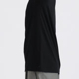 Wool Tailored Mock Neck Long Sleeve T-shirt Color: Black
