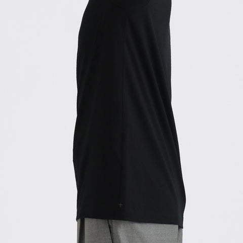 Wool Tailored Mock Neck Long Sleeve T-shirt Color: Black
