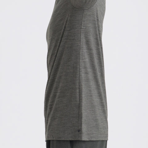 Wool Tailored Mock Neck Long Sleeve T-shirt Color: Gray