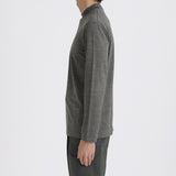 Wool Tailored Mock Neck Long Sleeve T-shirt Color: Gray