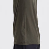 Wool Tailored Mock Neck Long Sleeve T-shirt Color: Khaki